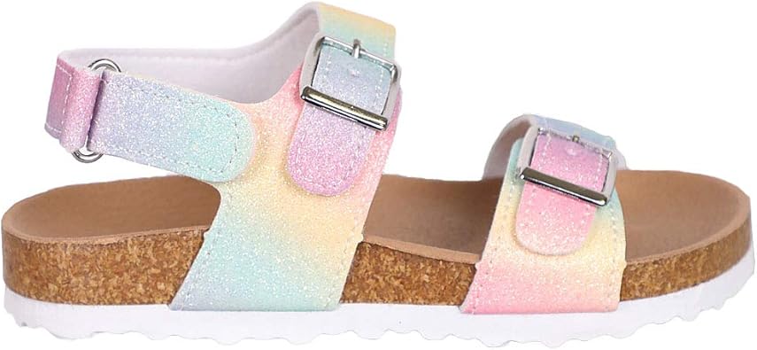 double strap glitter sandals