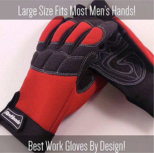 MECHANIC GLOVES For Working On Cars - Work Safety Gloves Protect Fingers And Hands - Large Size Fits Most Men, 1 Pair - Thumbnail 2
