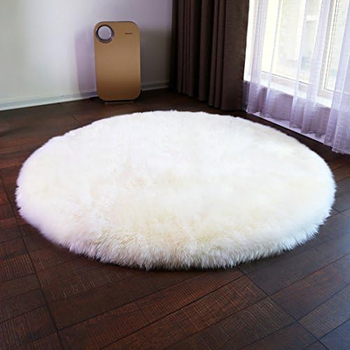 Round Faux Fluffy Fur Sheepskin Soft Shaggy Area Rug Home Decorative Bedroom Children Room Carpet Rug