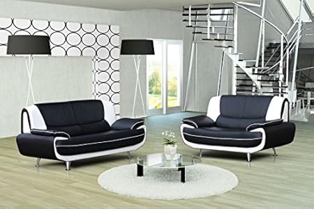 Canapé 2 Places Noir Et Blanc