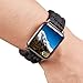 XUANTAI Watch Band for Apple Watch Series 4 44mm/42mm Paracord with Leather Adjustable Clasp for Apple Watch Series 4/3/2/1(Black 42mm M/L)