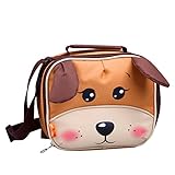 Yodo Adorable Insulated Daycare Snack Bag with Pouch for Cutlery inside for Toddler's Drink Sandwich or Mini Lunch Box, Dog