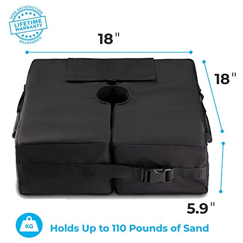NEW ~ Patio Umbrella Base Weight Bag, 18â€ Square With Side Slot Opening, Free Sand Scoop Included