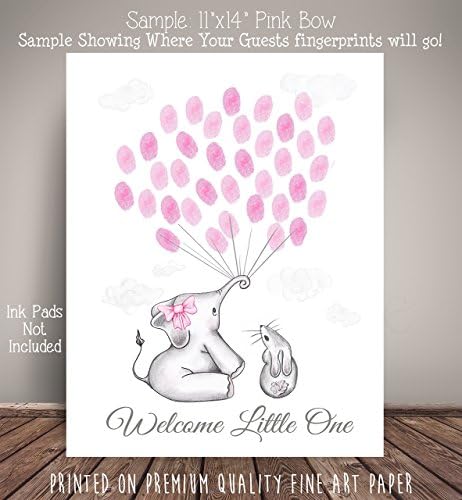 Pink Elephant Baby Shower Guest Print - Premium Fine Art Paper AP-RTS