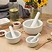 HIC Kitchen Mortar and Pestle Set, Fine Porcelain, Set of 3 Sizes, Spice Herb Grinder, Pill Crusher, Nut Butter Maker