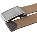 moonsix Canvas Web Belts for Men,Solid Color Casual Military Style Belt,Khaki