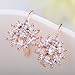 BAMOER 18K Rose Gold Plated Snowflake Leverback Earrings with Cubic Zirconia for Women Girls CZ Jewelry Fashion Drop Earrings 3 Style
