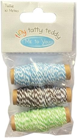 Tiny Tatty Teddy Boy Butchers Stripe Twine 3x10m Green/Brown/Blue