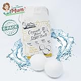 Organic Wool Dryer Balls by The Functional Mum Supply Co. (Pack of 6) | Natural &amp; Reusable Fabric Softener, Reduces Wrinkles &amp; Drying Time | Superior Alternative to Other Softeners
