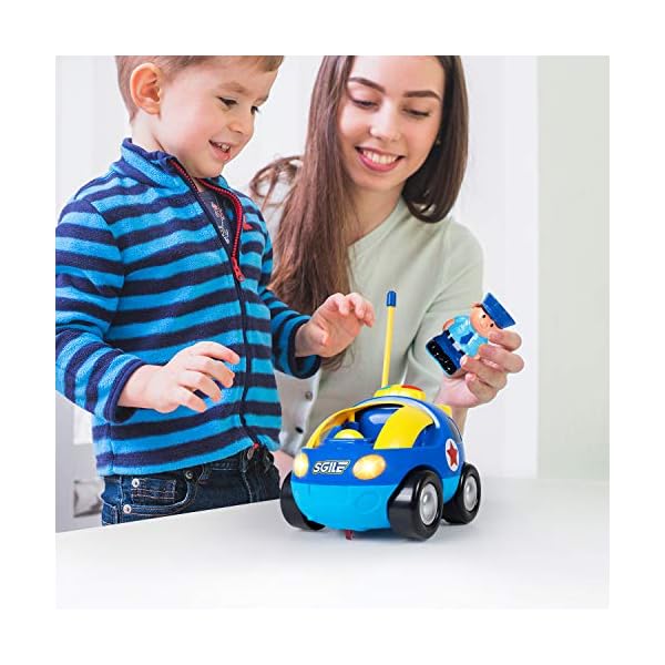 SGILE Remote Control Car for Toddlers with Sound and Light, RC Police Car Toys Birthday Gift Present for 18 Month+ Year…