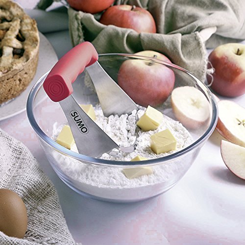 SUMO Dough Blender: Sturdy Heavy Duty Pastry Cutter - Sharp Blades - Comfortable Finger-Contoured Grip - Dishwasher Safe [Red] - Thumbnail 2