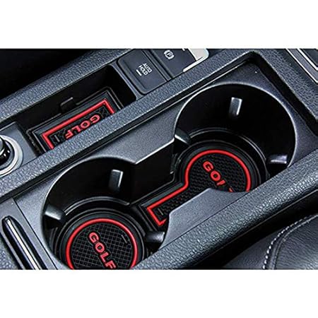 LFOTPP Golf 7 R GTD GTI GTE Auto Styling Innentür Gummimatten Anti Rutsch Matten (Red)