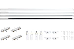 LRAEMXG 13FT H Track Lighting Rails White, H Type Track Lighting Rails Kit with End Caps and Live End Feed Connector, Track Lighting Kit Compatible with 3-Wire Single Circuit H Style Track System