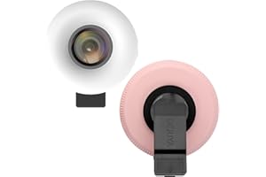 GCJUYA Macro Lens for iPhone and Android with Mini Clip LED Ring Light for Smart Phone Photography, Camera Video Recording, Vlog, Portable Rechargeable Dimming(Pink)