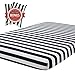 Vaulia Lightweight Microfiber Sheets, Stripe Pattern Design, Black/White Full Size (1 Fitted Sheet, 2 Pillowcases)