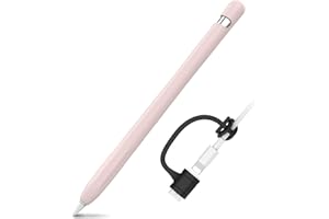 AhaStyle Silicone Case Sleeve Anti-Slip Protective Cover Skin [Added Cable Adapter Tether] Compatible with Apple Pencil 1st G