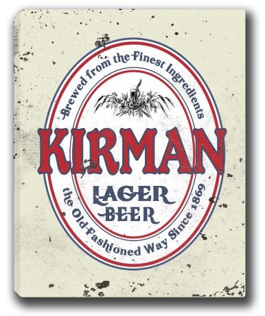 KIRMAN Lager Beer Stretched Canvas Sign 16" x 20"