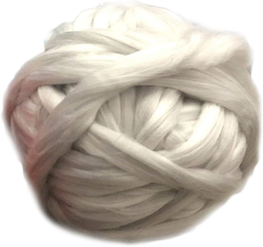 Huhu 500g Chunky Yarn, hand-woven rainbow Thick Infused Cotton yarn Soft Bulky Roving Cotton Yarn Worsted Natural Silk Yarn 8cm Hand-woven Blanket