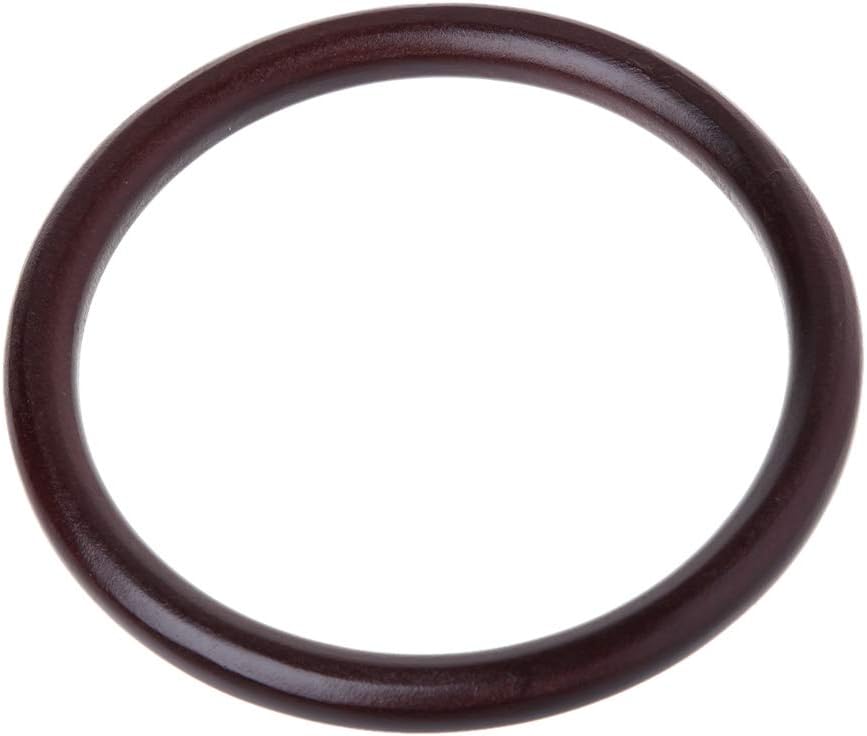 Hacloser 2Pcs Round Wooden Handbag Handle for Handmade Handbag DIY Tote Purse Frame Bag Hanger Making Tool (Deep Brown)