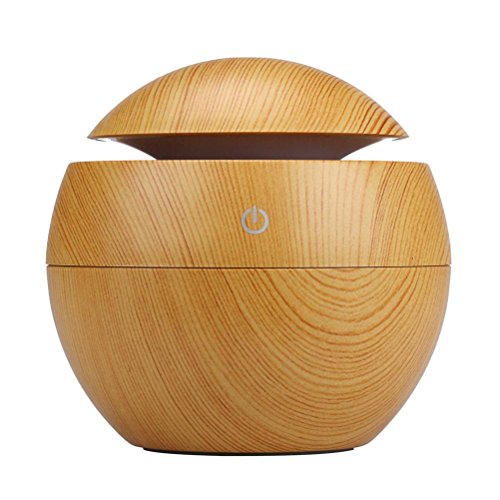 Essential Oil Diffuser Humidifier, AMA(TM) 130ml LED Ultrasonic Aroma Diffuser Cool Mist Humidifier USB Air Purifier for Office Home Bedroom Living Room Baby Room Study Yoga Spa (Yellow)
