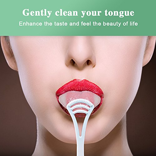 Soft Tongue Cleaner Fresh Breath - 3 Pack Bacteria Inhibiting Odorless Tongue Scraper with Ergonomic Design Non-slip Grip Carry Case Tongue Scraping Cleaner for Family Oral Care (3 pack)