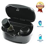 Wireless Earbuds,InnJoo True Wireless Headphones Noise Cancelling Sweatproof Mini Bluetooth Headset with Dual Microphone and Charging Box for iPhone 6S/7 iPad Samsung S7/8 LG G/3/4/6 Tablets(Black)