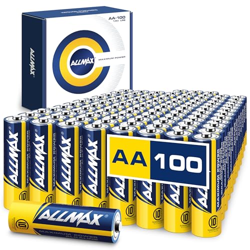 Allmax AA Mignon (LR6) Maximum Power Alkaline Doppel-A-Batterien (100 Stück) – Ultra-Langlebigkeit, auslaufsicheres Design, 10 Jahre Haltbarkeit, maximale Leistung (1,5 V) thumbnail 1