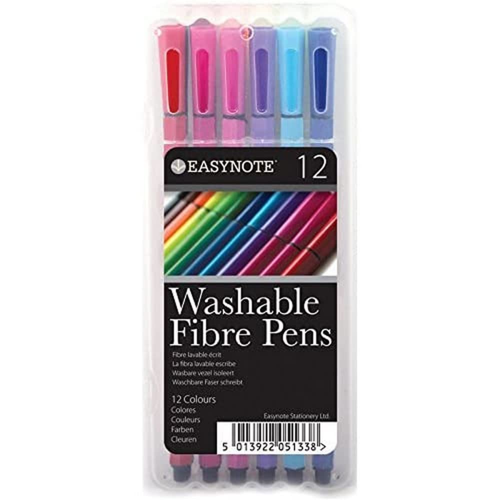EasyNote Washable Fibre Pens (Pack of 12), 5133