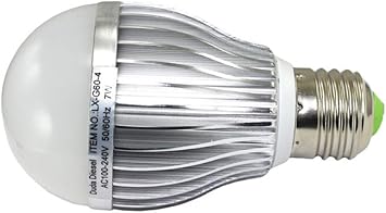 G60 4 Led Light Bulb 7 Watt 560 Lumens 140 50w Equivalent 100 240v Ac 50 60 Hz E 26 Hour Aluminum 2 Year Warranty Amazon Com