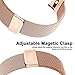 AK for Fitbit Charge 2 Bands, Adjustable Milanese Stainless Steel Metal Band Strap With Magnetic Closure Clasp For Fit Bit Charge 2 HR Fitness Tracker (Rose Gold, Small)