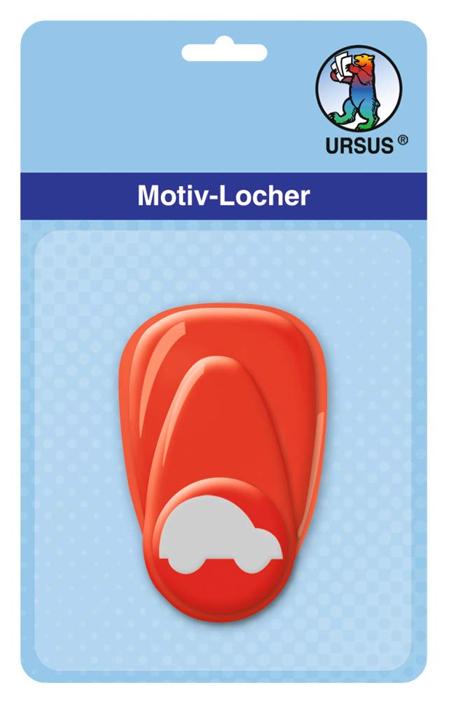 Ursus 19470066 – Motif Hole Punch with Lever Small Toy Car Approx. 16 mm Red