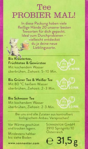 Sonnentor Tee-Probier Mal! Aufgussbeutel, 1er Pack (1 x 31,5 g) - Bio – Bild 5