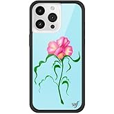 Wildflower Cases - Dancing Flowers Case, Compatible with Apple iPhone 15 Pro Max | Trendy, Pink, Blue, Flower, Dance - Protective Black Bumper, 4ft Drop Test Certified, Women Owned Small Business