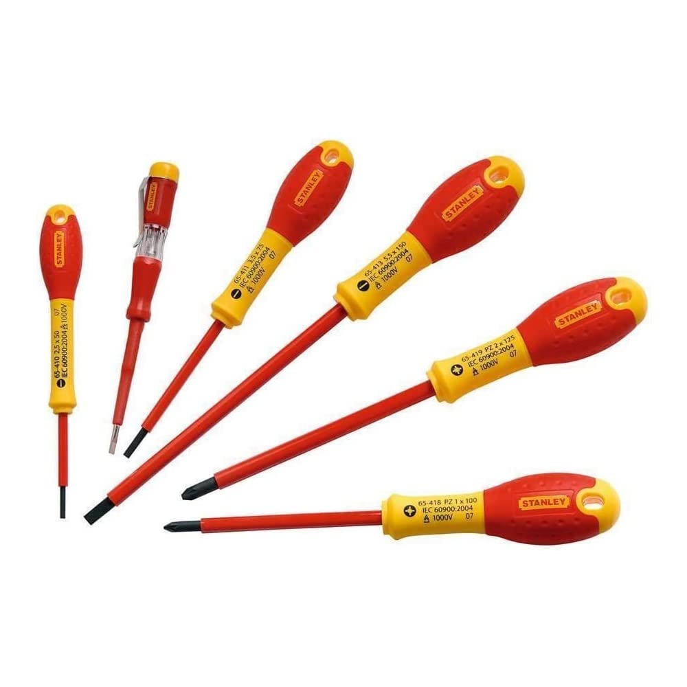 Stanley 065441 FatMax Screwdriver Set Insulated Phillips and Parallell (6 Pieces)