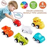 VATOS Toddler Car Toys, 6 Pack Toy Cars for 1 2 Years Old with Free Wheel City Traffic Little Cars,Toy Cars for Toddlers Early Educational Toddler Toys