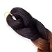 Forevery Braiding Hair 24” Jumbo Braids Color Braiding Hair 3PCS Braiding Hair Brown Jumbo Braiding Kenakalon Hair Braid Hair (3pcs, Black-Dark Brown)