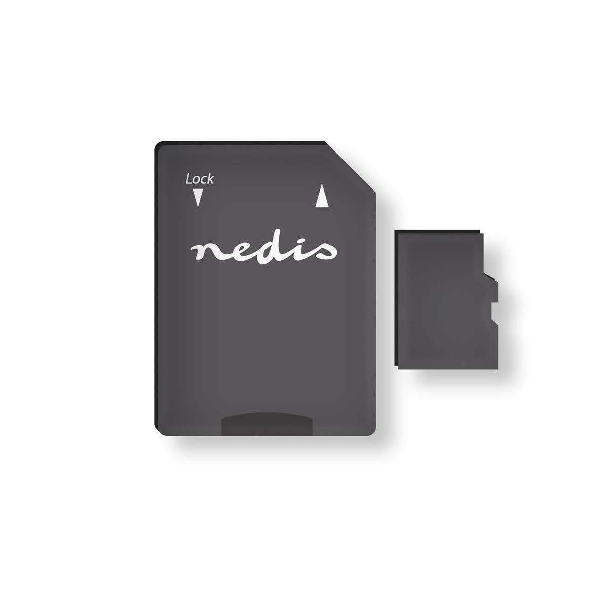 Nedis MicroSDXC 64 GB, 10 Class Memory Card with Reading 45 MB/s & Writing 90 MB/s, Black