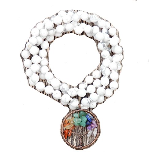 Mala Beads Bracelet, Buddhist Prayer Beads bracelet,hand knotted mala bracelet (Howlite)