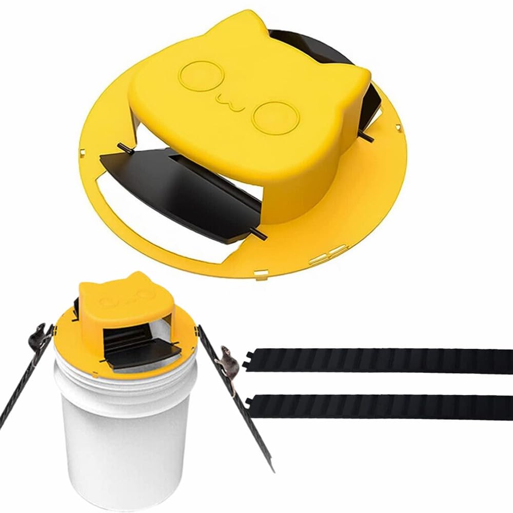 Photo 1 of 1 Pack Mouse Rat Trap Bucket Lids | Multi-Catch Auto Reset 5 Gallon Mouse Bucket Indoor for Home | Bucket Trap for Mice & Rats | Reusable Indoor & Outdoor Mouse Traps Bucket
