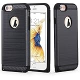 iPhone 6s Case, NOVT Dual Layer Shockproof Hard Plastic with Rubber Heavy Duty Hybrid iPhone 6s Phone Case Protective Cover for iPhone 6 and iPhone 6s 4.7 Inch for Men Boys Women Girls (Black)