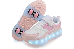 Skiddly 16 Modes LED Light up Roller Skate Shoes with 4 Wheels, Sneakers for Kids Boys Girls Birthday Thanksgiving Christmas 