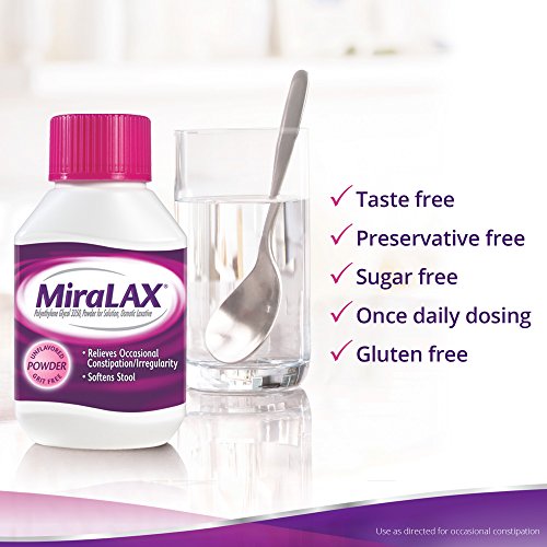 MiraLAX Powder Laxative, Polyethylene Glycol 3350, 45 dose, 1 Dr