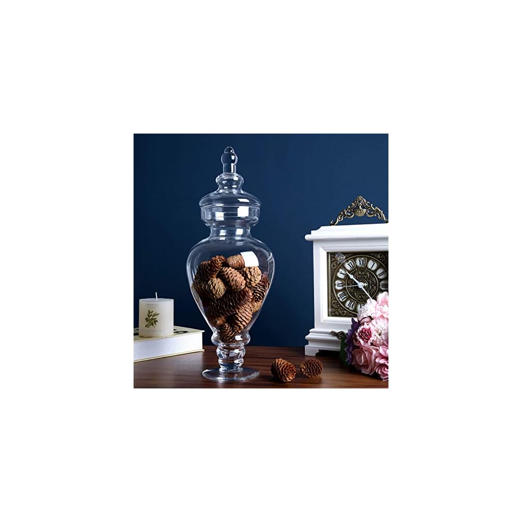 Diamond Star Glass Apothecary Jar Candy Buffet Clear Containers Footed