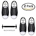 No Tie Shoelaces for Kids and Adults,Elastic Shoelaces for Sneakers,Lazy Tieless Silicone Rubber Sneakers Shoelaces,Waterproof/Durable(2 Pairs) (Black+Black)