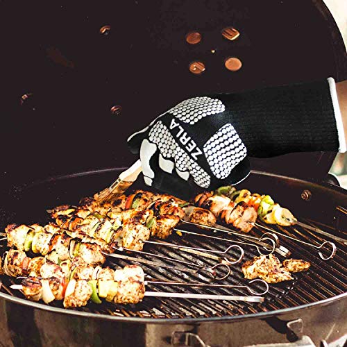 ZERLA-Heat-Resistant-Gloves--Protective-Gloves-Withstand-Heat-Up-to-932--Use-As-Oven-Mitts-Pot-Holders-Heat-Resistant-Gloves-for-Grilling--Features-5-Cuff-for-Forearm-Protection