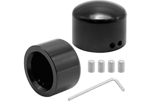 VIKKSAER Black Axle Nut Covers Front Axle Caps Fork Covers, Replacement for Harley Davidson Sportster Touring Softail Dyna Tr
