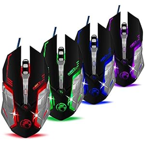 Bengoo ゲームマウス 光学式有線マウス 昇級版 ゲーミングマウス 全4種LEDライト