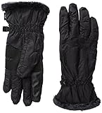 Isotoner Women’s smarTouch smartDRI Packable Gloves with Microluxe, Black, Medium