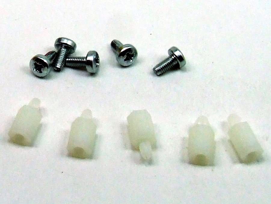POPESQ® - 5 Pcs. x Standoff PCB 8mm M3-3mm with Screws White Plastic #A1988