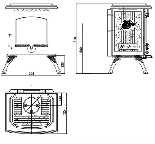 Hi Flame HF517 Classic Wood Burning Stove Over 40,000 BTU - Thumbnail 4